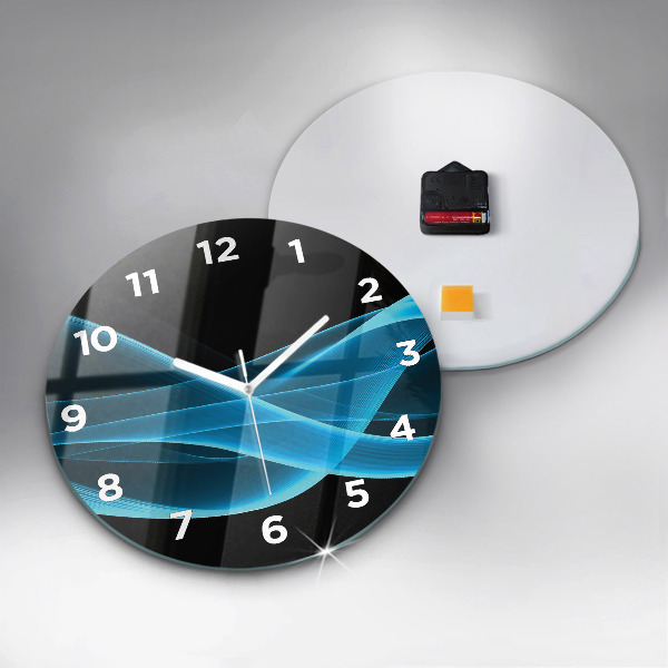 Horloge ronde Abstraction bleue