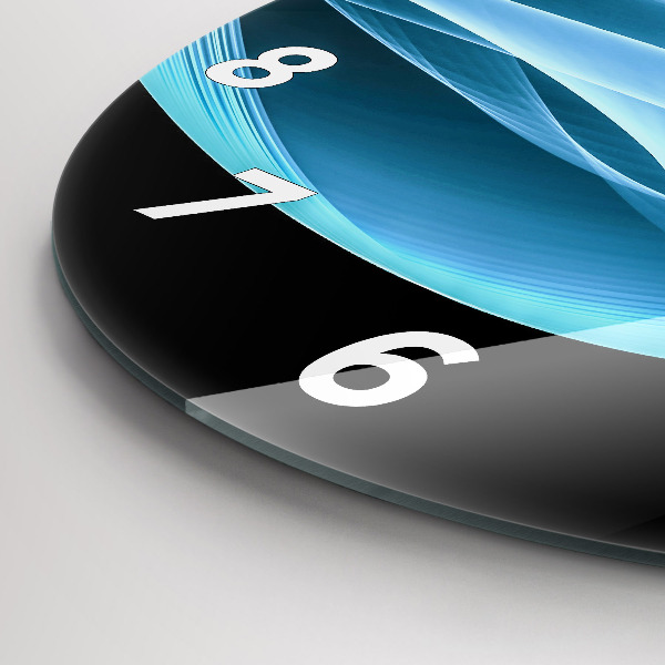 Horloge ronde Abstraction bleue