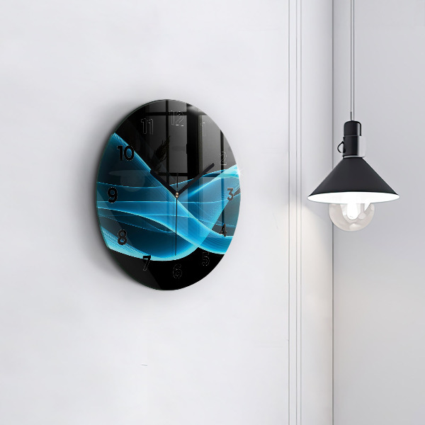 Horloge ronde Abstraction bleue