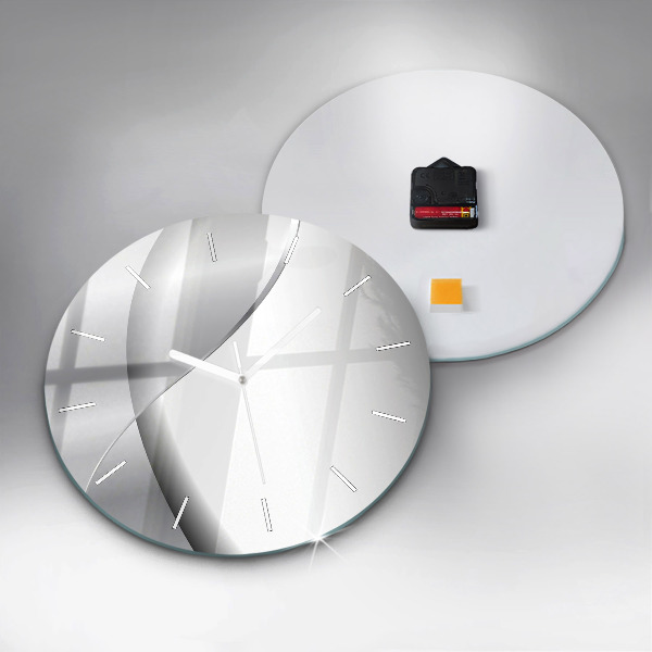 Horloge ronde Abstraction argentée