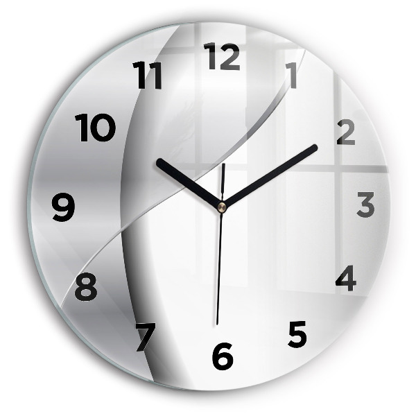 Horloge ronde Abstraction argentée