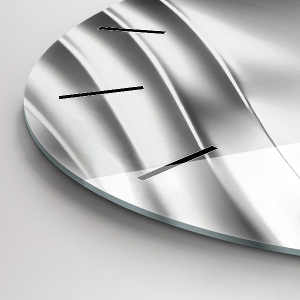 Horloge ronde Abstraction argentée