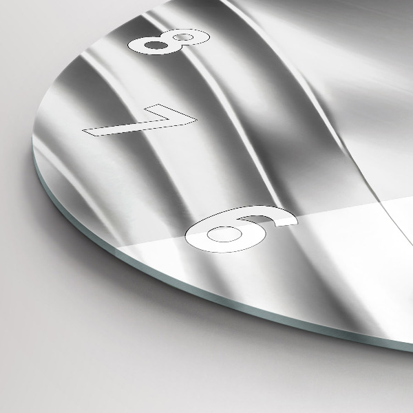 Horloge ronde Abstraction argentée