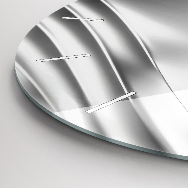 Horloge ronde Abstraction argentée