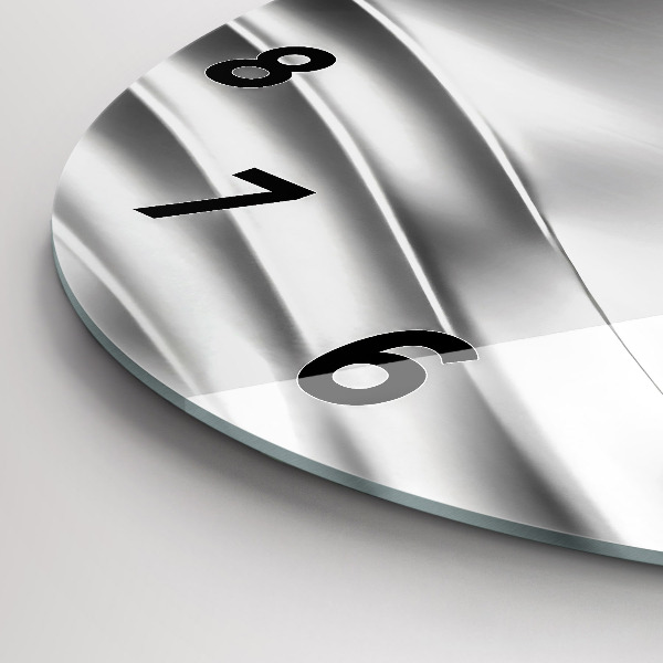 Horloge ronde Abstraction argentée