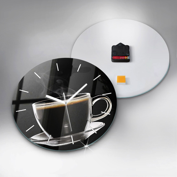 Horloge ronde Café noir