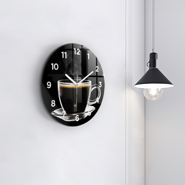 Horloge ronde Café noir