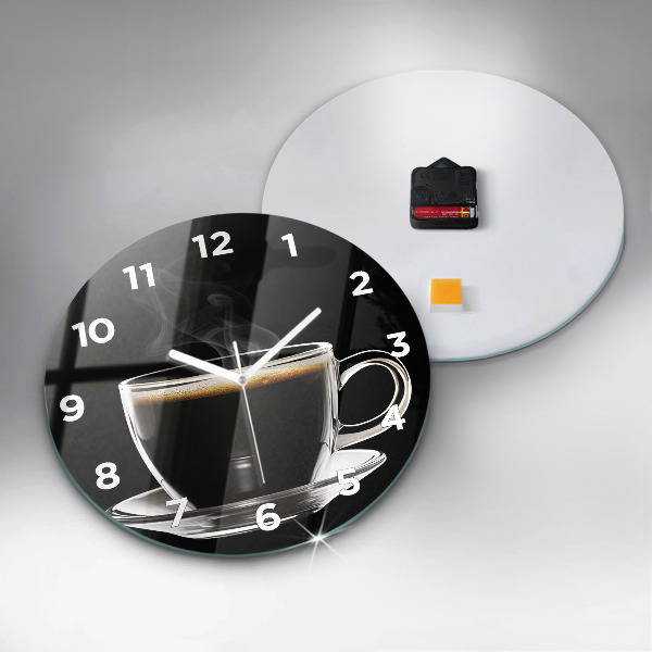 Horloge ronde Café noir