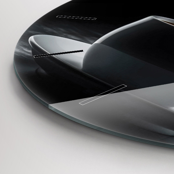 Horloge ronde Une tasse de café noir