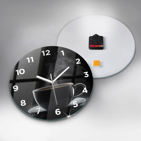 Horloge ronde Une tasse de café noir