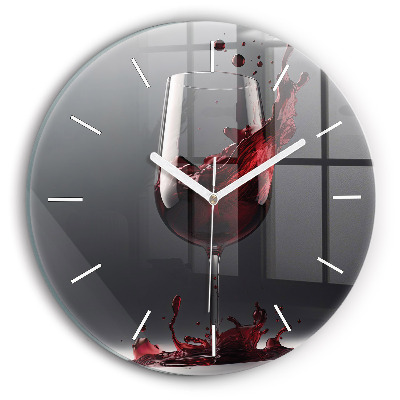 Horloge ronde Un verre de vin rouge