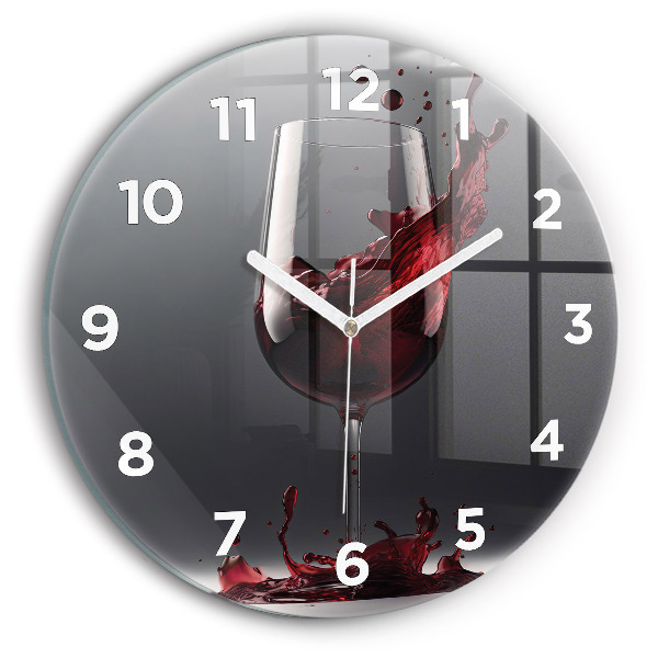 Horloge ronde Un verre de vin rouge