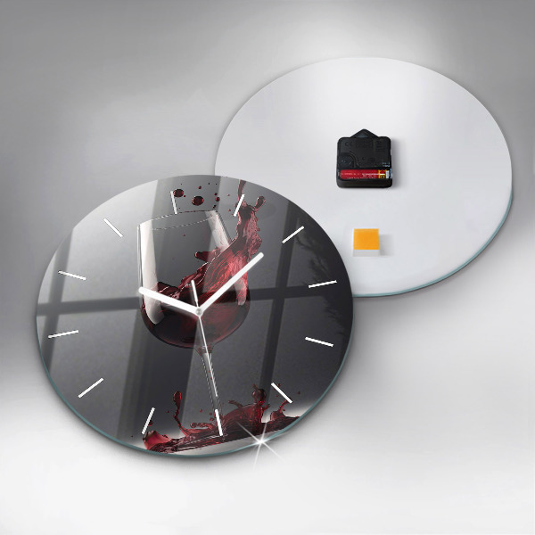 Horloge ronde Un verre de vin rouge