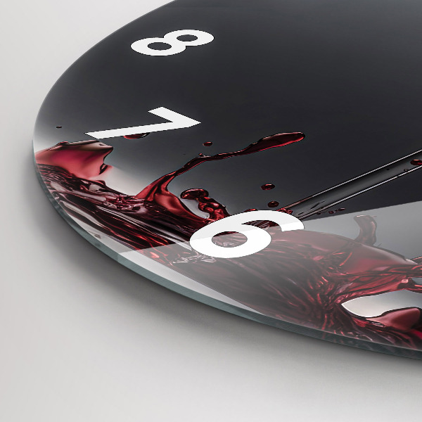 Horloge ronde Un verre de vin rouge