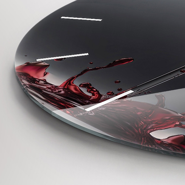 Horloge ronde Un verre de vin rouge