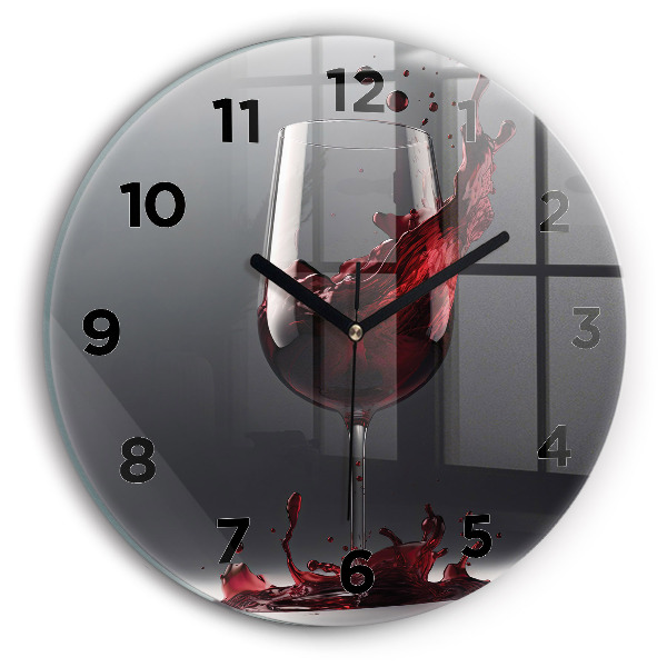 Horloge ronde Un verre de vin rouge
