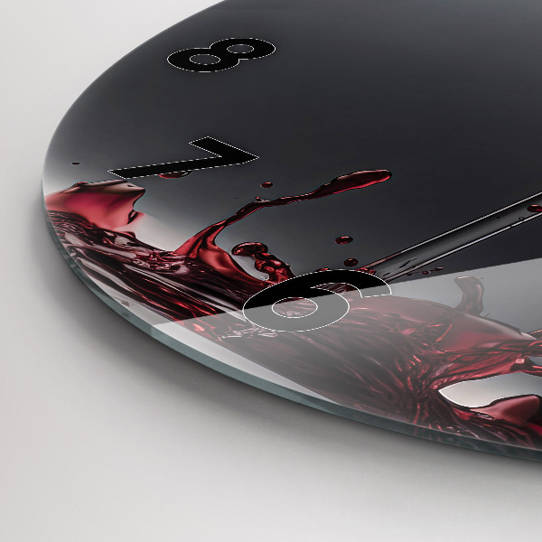 Horloge ronde Un verre de vin rouge