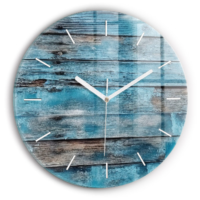 Horloge ronde Tableaux bleus