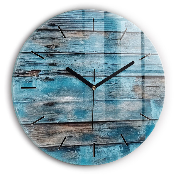 Horloge ronde Tableaux bleus