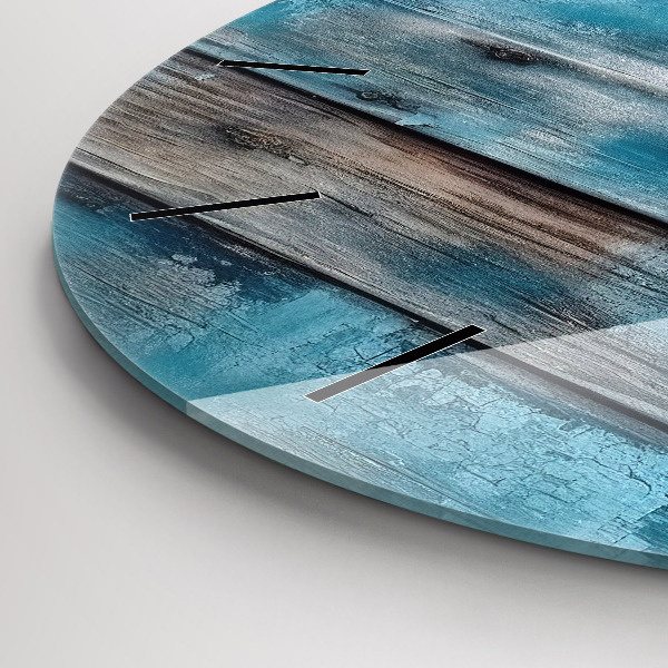 Horloge ronde Tableaux bleus