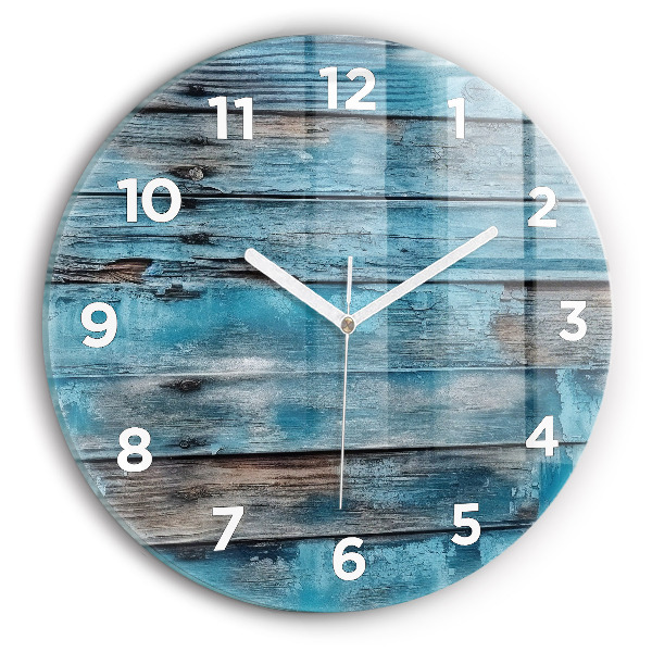 Horloge ronde Tableaux bleus