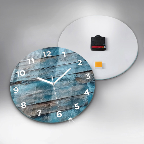 Horloge ronde Tableaux bleus