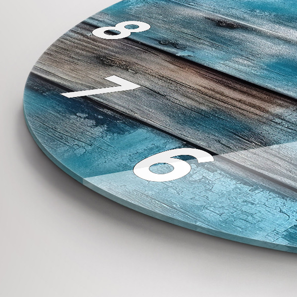 Horloge ronde Tableaux bleus