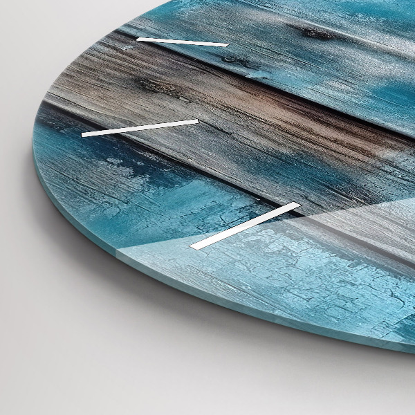 Horloge ronde Tableaux bleus