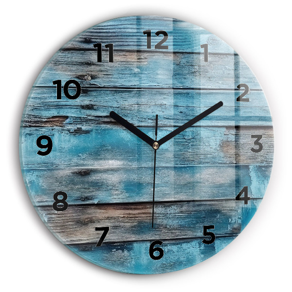 Horloge ronde Tableaux bleus