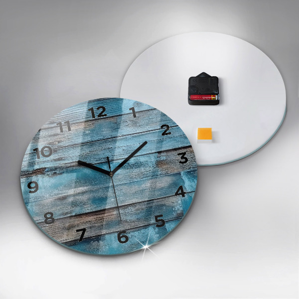 Horloge ronde Tableaux bleus