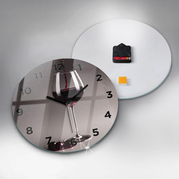 Horloge ronde Un verre de vin rouge