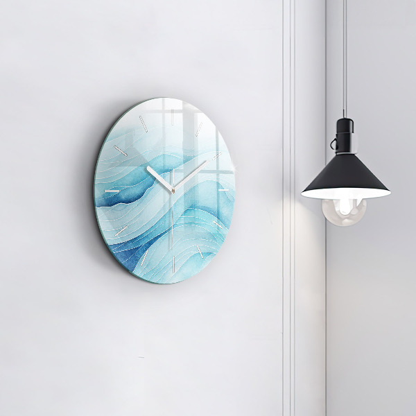 Horloge ronde Nuages bleus