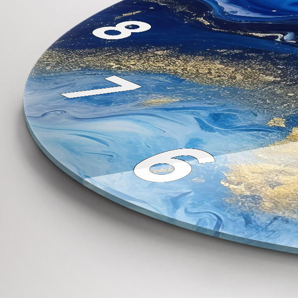 Horloge ronde marbre bleu