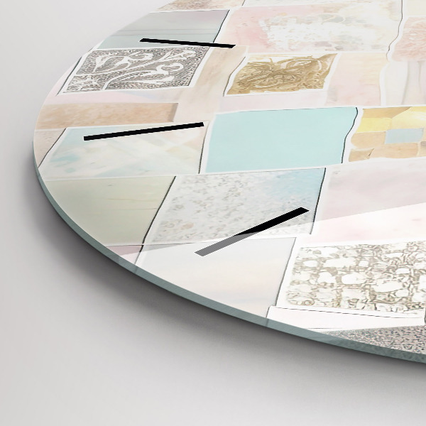 Horloge ronde Tuiles colorées