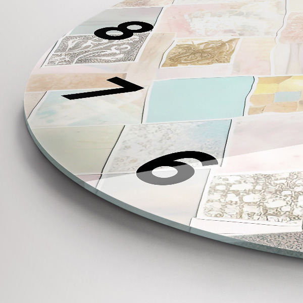 Horloge ronde Tuiles colorées