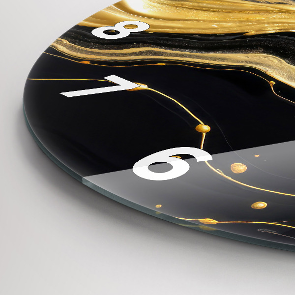 Horloge ronde marbre doré