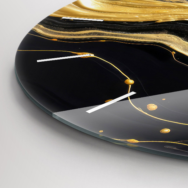 Horloge ronde marbre doré