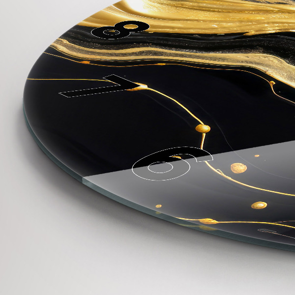 Horloge ronde marbre doré