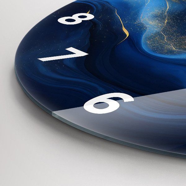 Horloge ronde marbre bleu