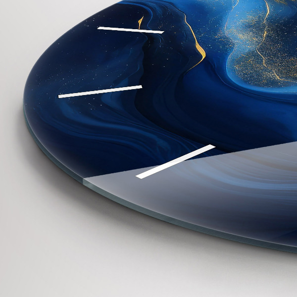 Horloge ronde marbre bleu