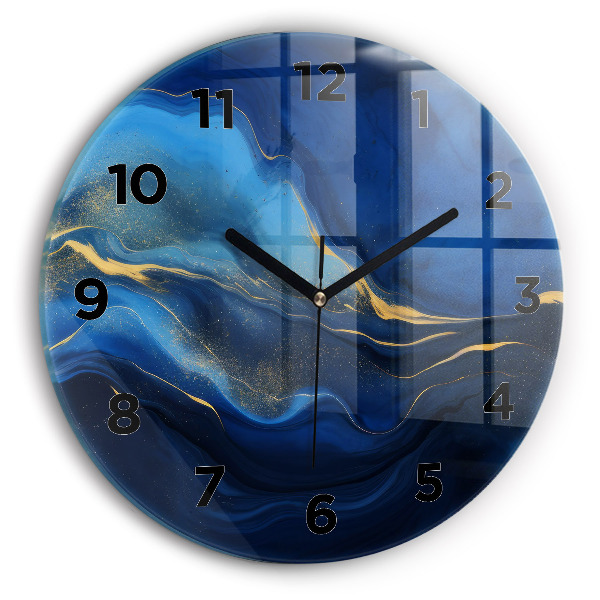 Horloge ronde marbre bleu