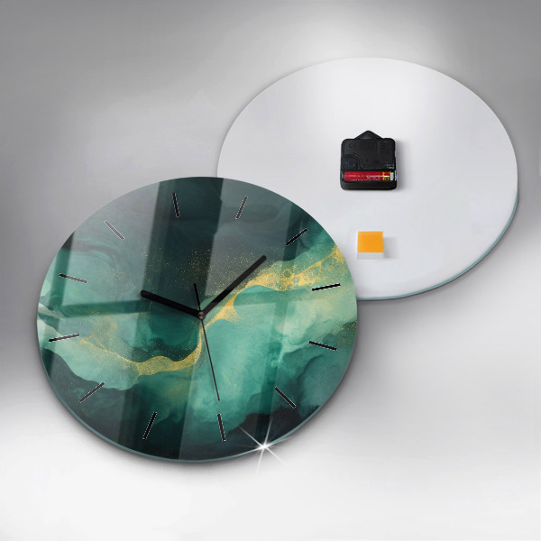 Horloge ronde marbre vert