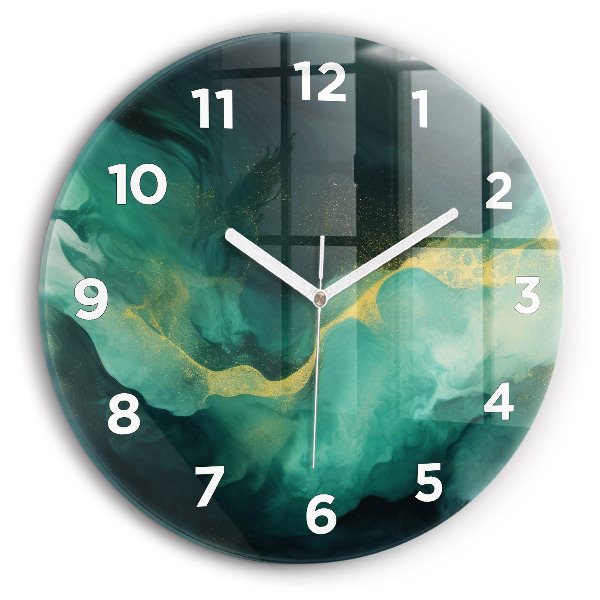 Horloge ronde marbre vert