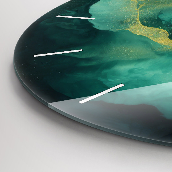 Horloge ronde marbre vert