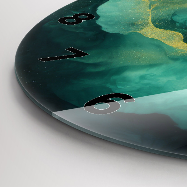 Horloge ronde marbre vert