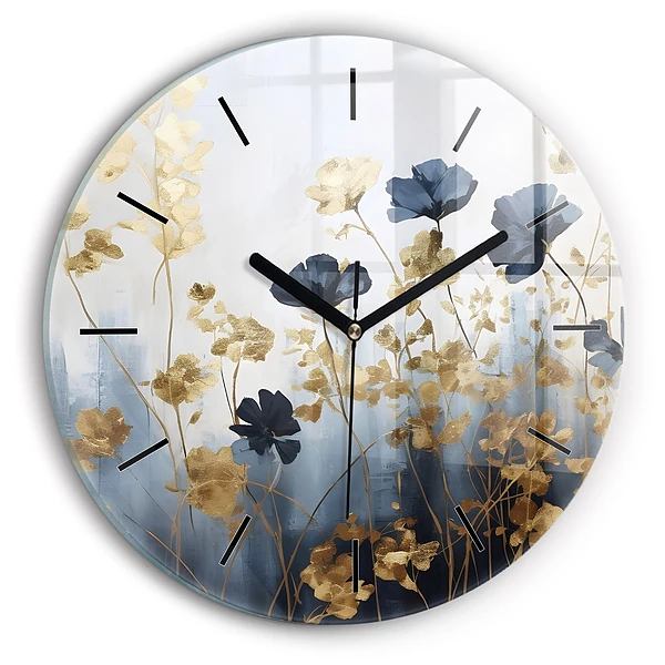 Horloge ronde Fleurs abstraites