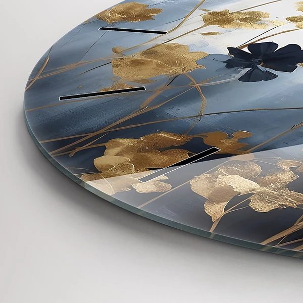Horloge ronde Fleurs abstraites