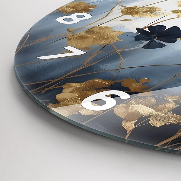 Horloge ronde Fleurs abstraites