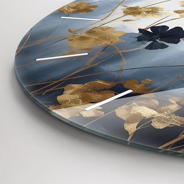 Horloge ronde Fleurs abstraites