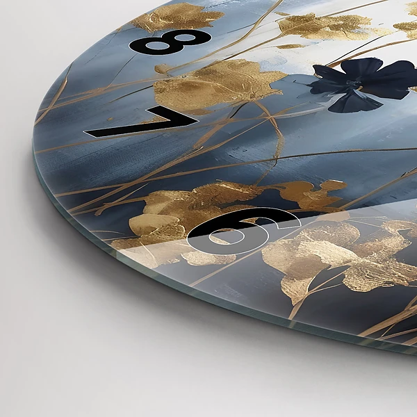 Horloge ronde Fleurs abstraites